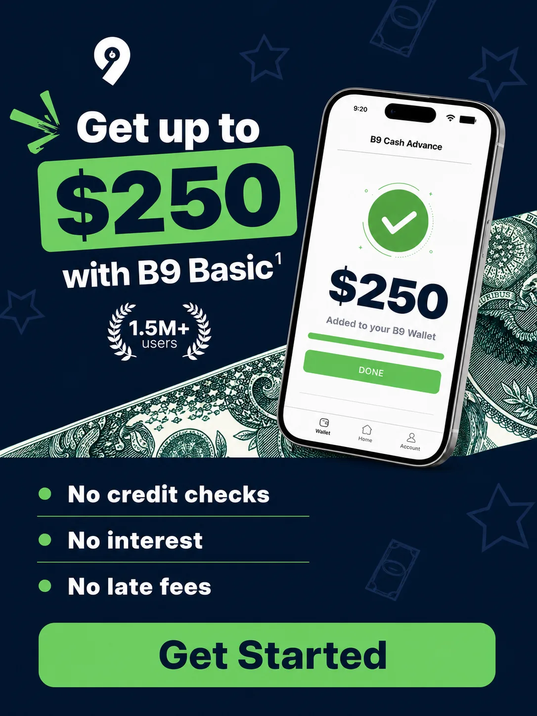 Get up to $250 with B9 Basic